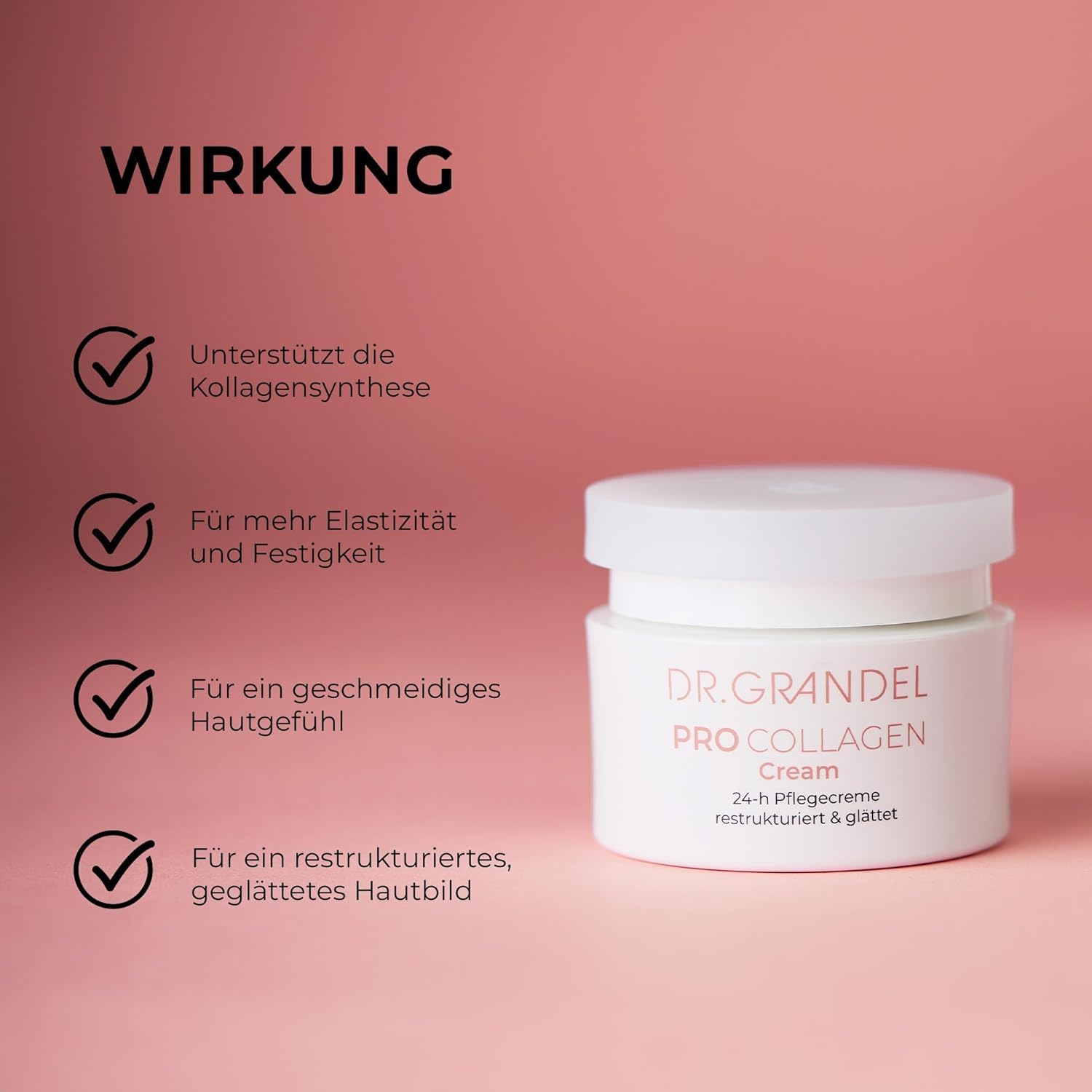 DR. GRANDEL PRO COLLAGEN Cream Glättende Pflege 50 ml | Für Gesicht, Hals & Dekolleté, verbessert Elastizität & Festigkeit, zart schmelzende Textur, für trockene Haut & Mischhaut