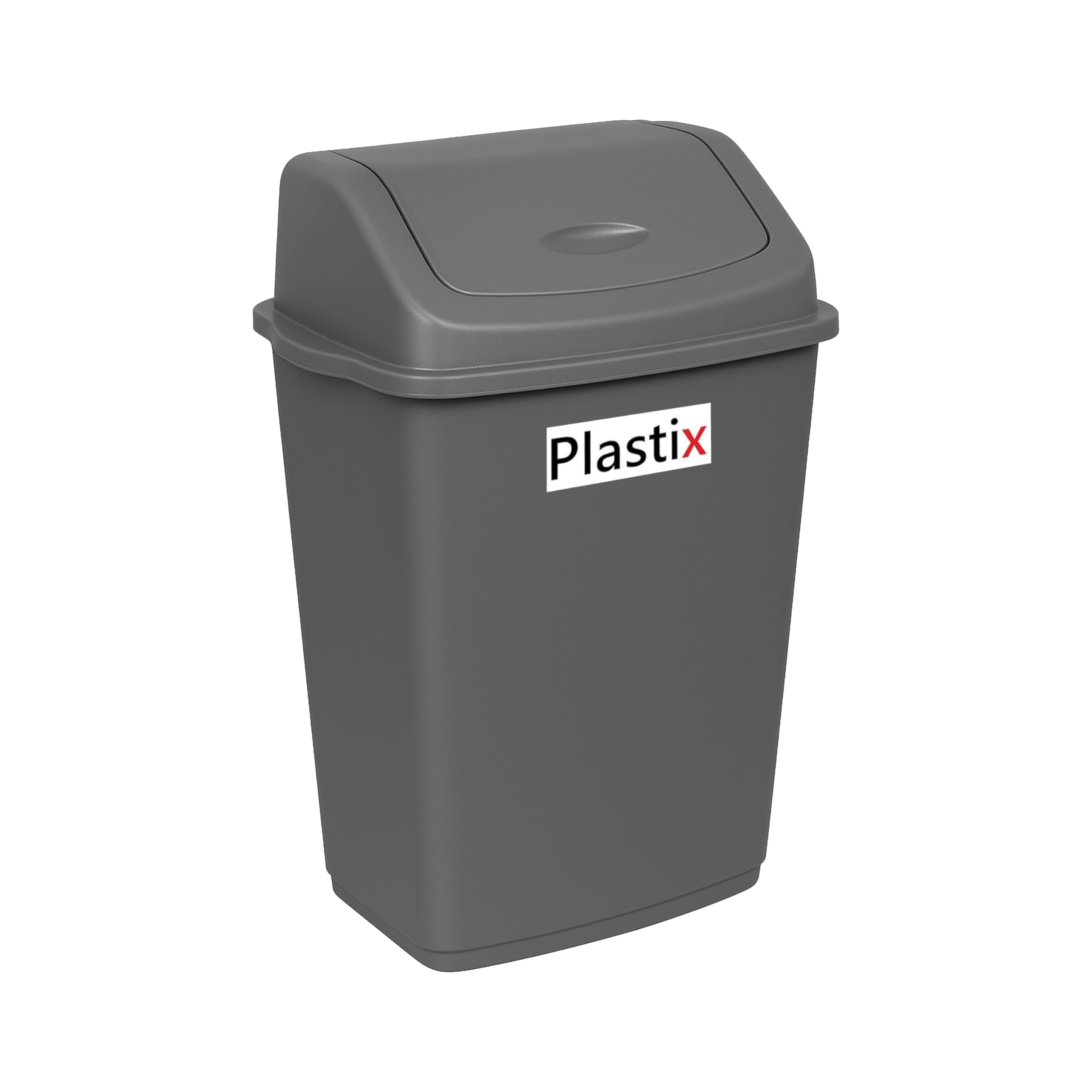 Plastix High Grade Plastic Silver Swing Flip Top Waste Rubbish Kitchen Bin Dustbin (30L 30 Litre Large)