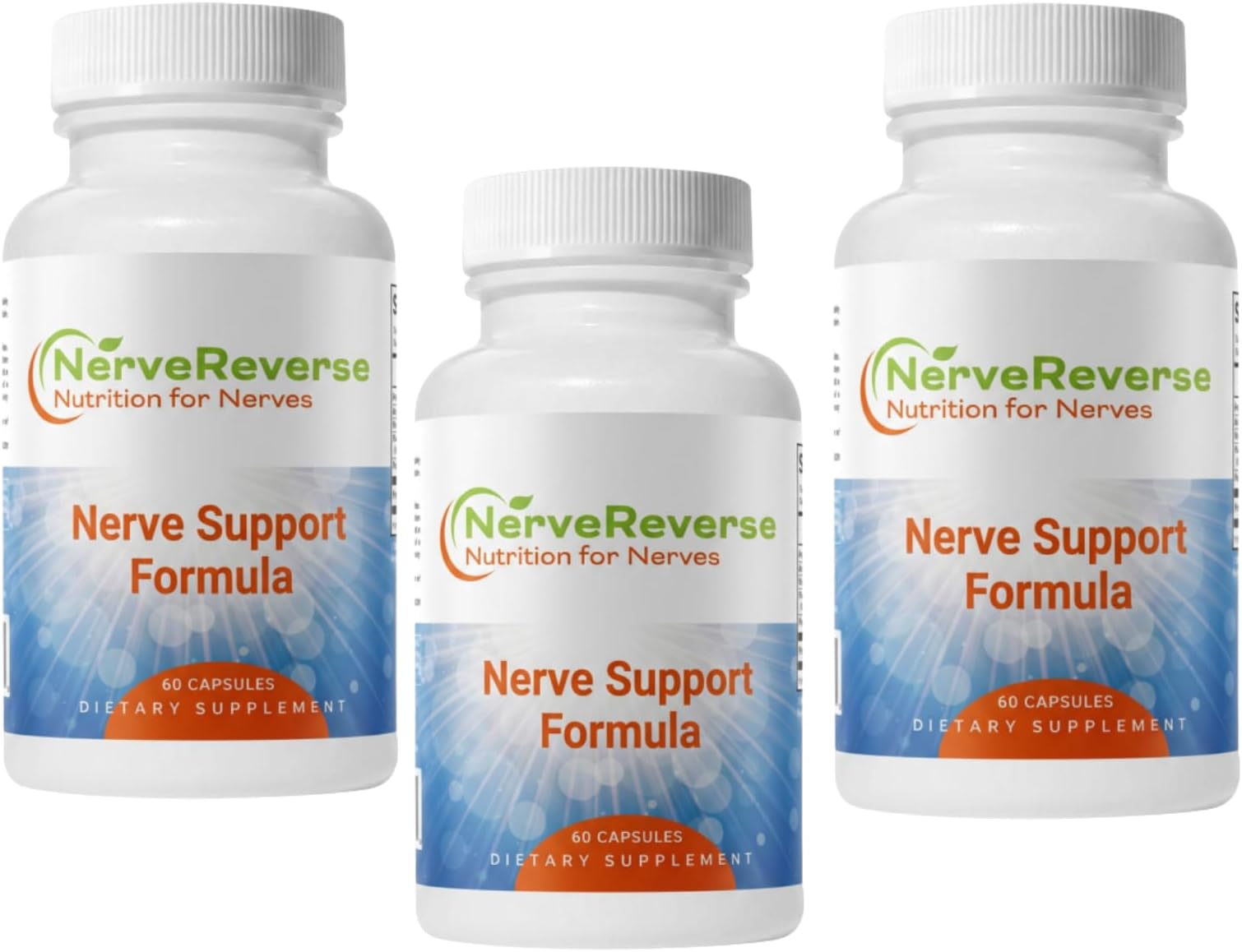 NerveReverse Neuropathy Support Formula Capsules - 3 Pack (3 Bottles) - 90 Day Supply