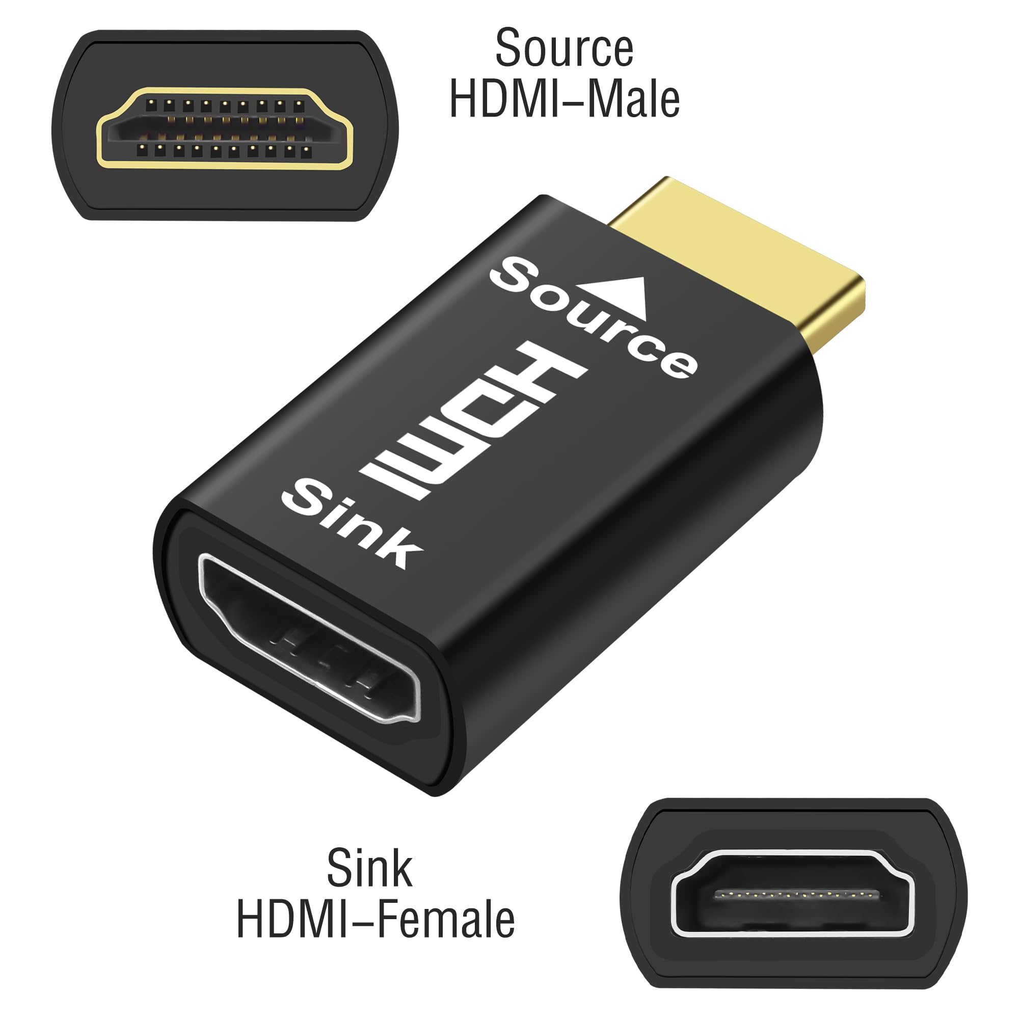 MEIRIYFA Emulador HDMI EDID 4K, enchufe simulado HDMI, emulador de pantalla fantasma sin cabeza, monitor virtual, emulador de paso EDID 3840 x 2160 @ 60 Hz, compatible con Windows Mac OSX Linux (2
