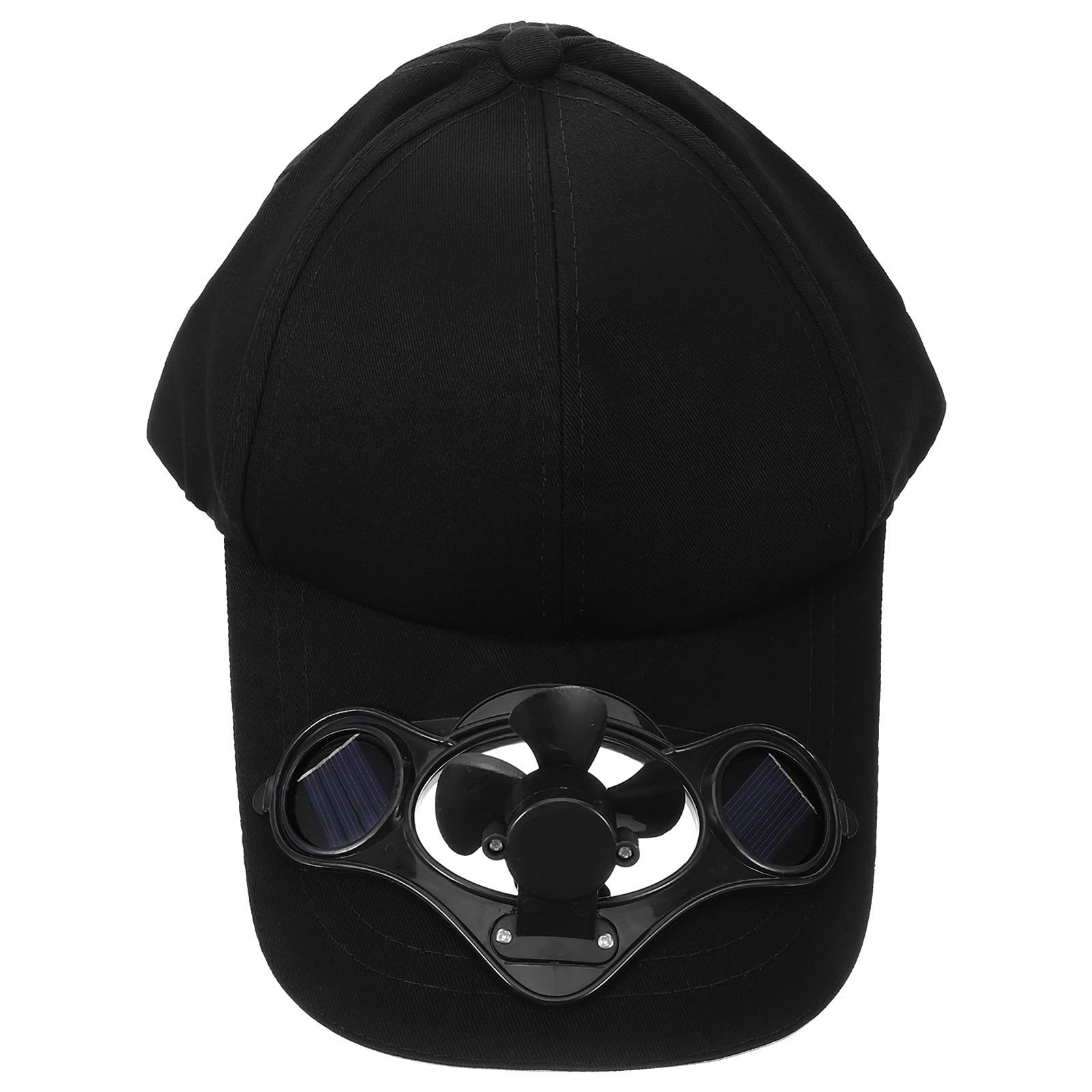 Gorra de béisbol negra con ventilador solar de algodón para verano 8