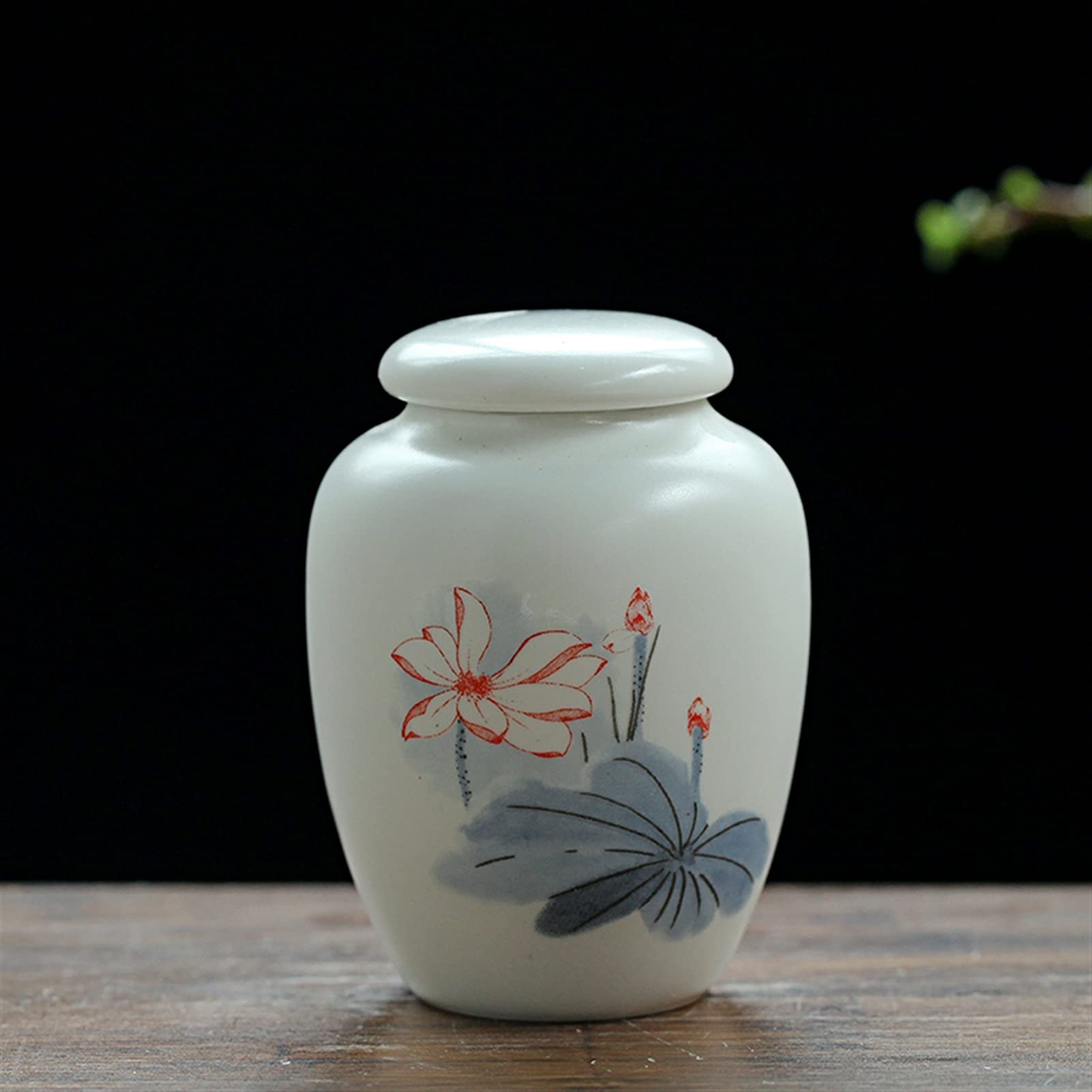 JFGCTYHXY Pet urns, Ceramic Pet Cremation Urn Small Multicolor(4 Rain Lotus)