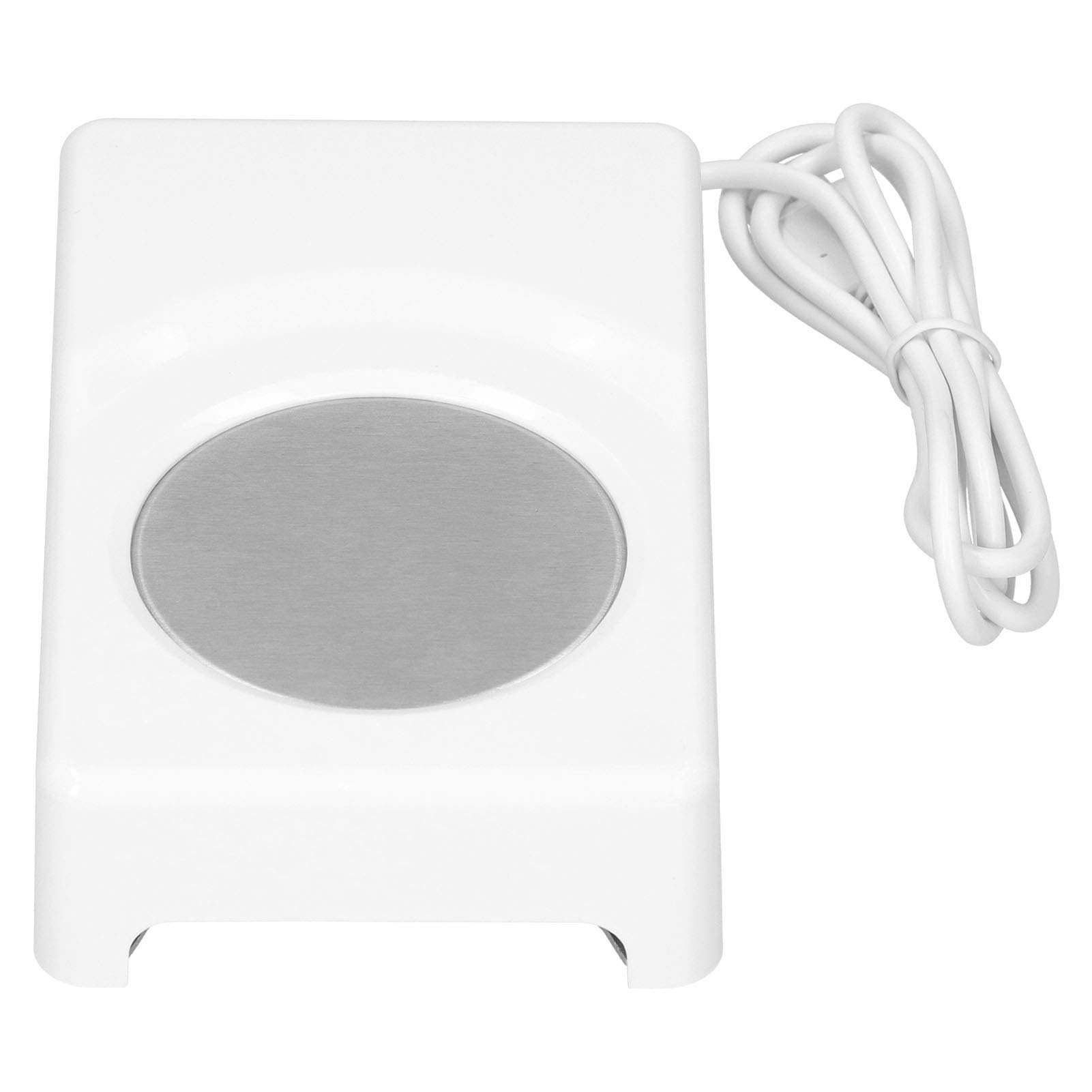 USB Heating Cooling Coaster Portable Cup Warmer Cooler Electric Cup Mat Intelligent Temperature Control for Home Office Car Use White ABS 140x90x35mm