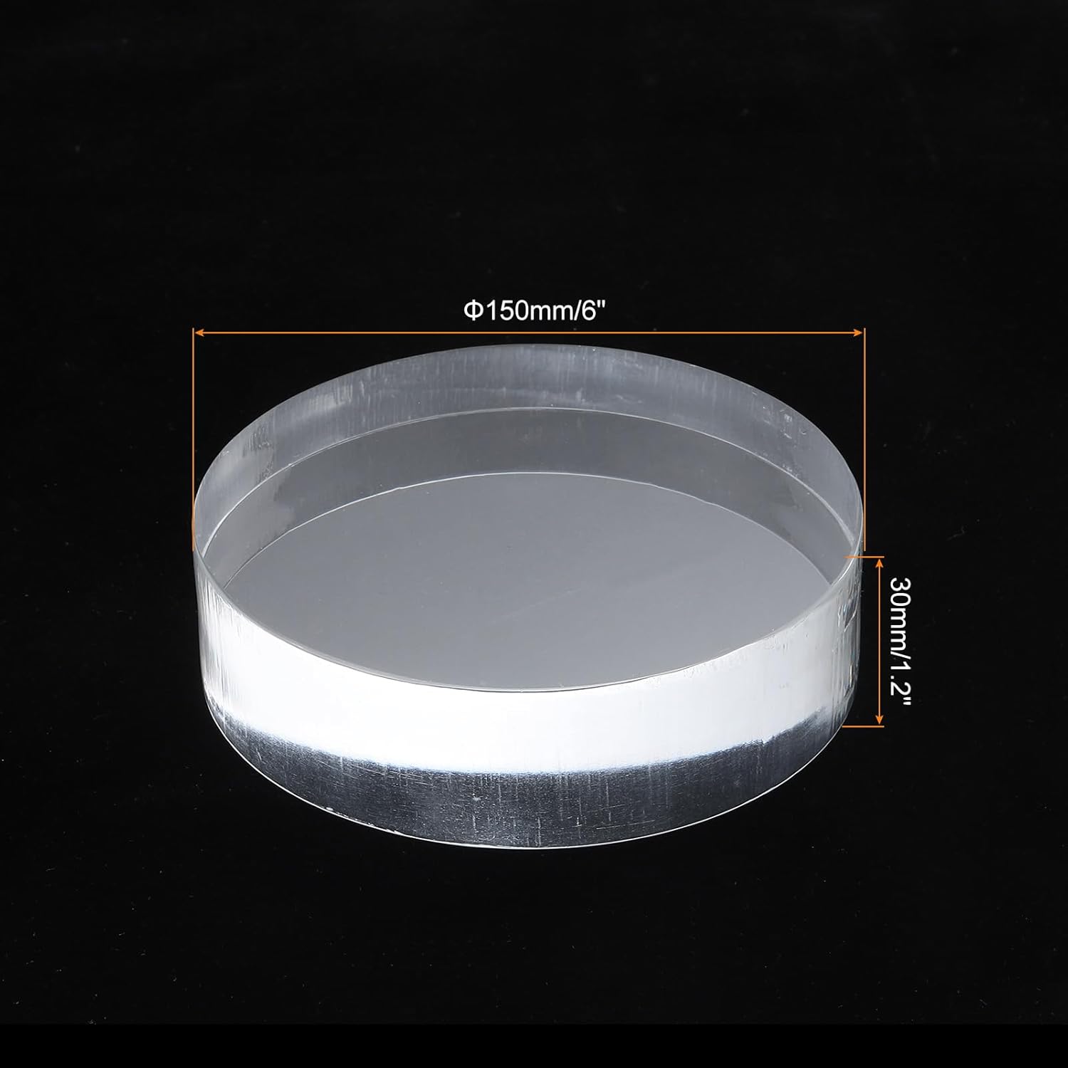 MECCANIXITY Acrylic Display Stand Base 6x1.2 Inch Solid Clear Cylinder Round Display Riser for Commercial or Home Displays Collectibles Jewelry