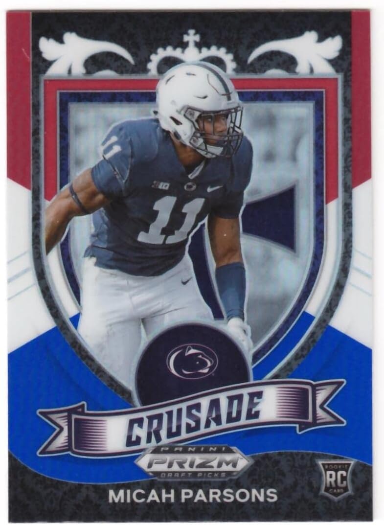Micah Parsons 2021 Panini Prizm Draft Picks Prizms Red White and Blue RC #175 NM-MT Football NFL Crusade