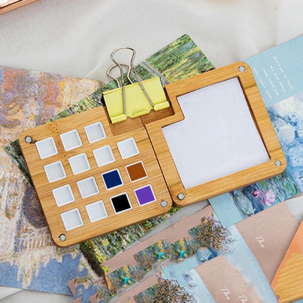 HANGELI Scatola portatile per pittura ad acquerello pieghevole custodia per pittura ad acquerello vassoio di miscelazione per pittura ad olio acrilica