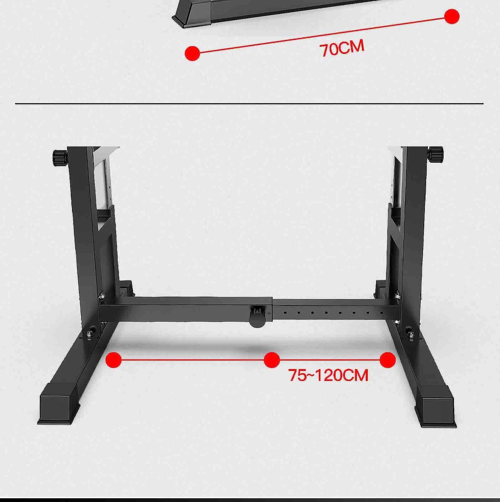 OTQEFTN Adjustable Squat Rack Barbell Free Bench Press Weightlifting Fitness Equipment Rack, Multifunctional Lifting Fitness Rack Indoor Squat Barbell Bench Press