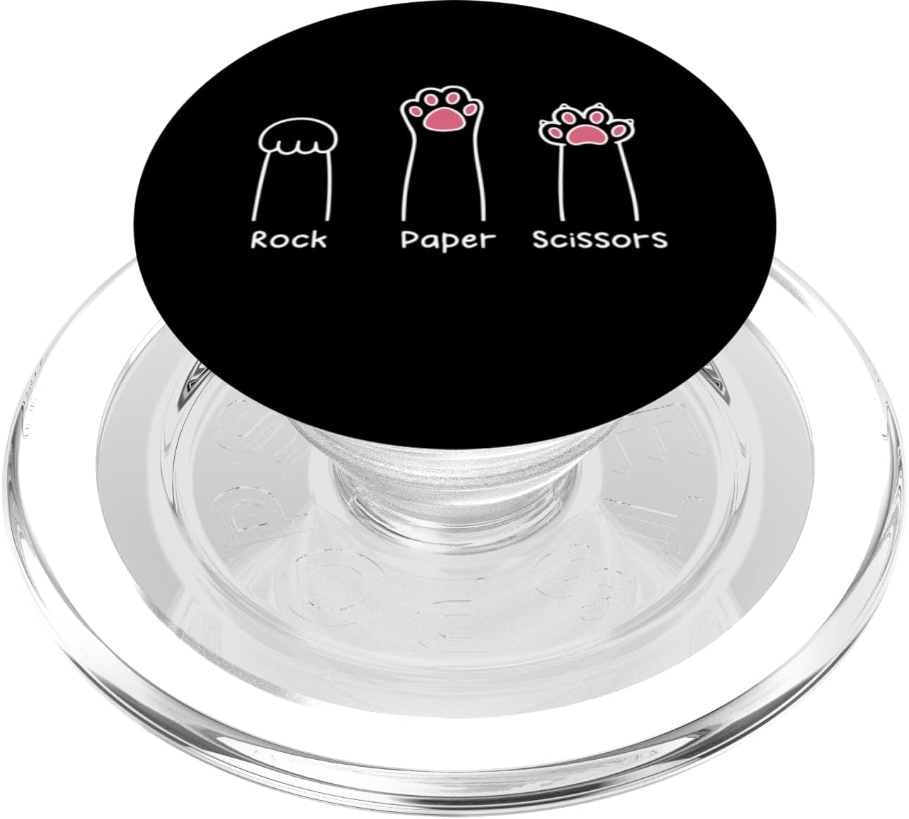 Rock Paper Scissors Hand Game Cute Paw Funny Cat PopSockets PopGrip for MagSafe
