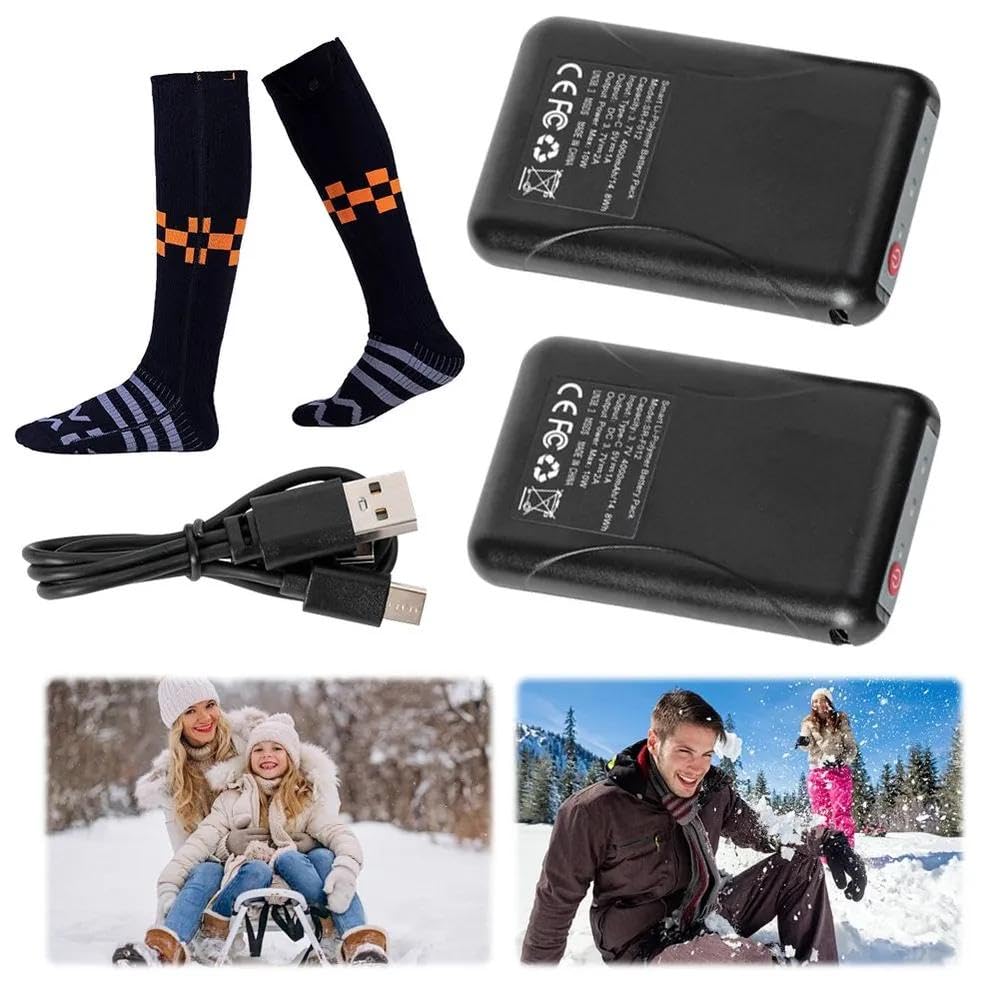 Chaussettes électriques chauffantes Chaussures d Hiver Rapidement avec Poche de Batterie cachée Lavables en Machine Couture précise pour