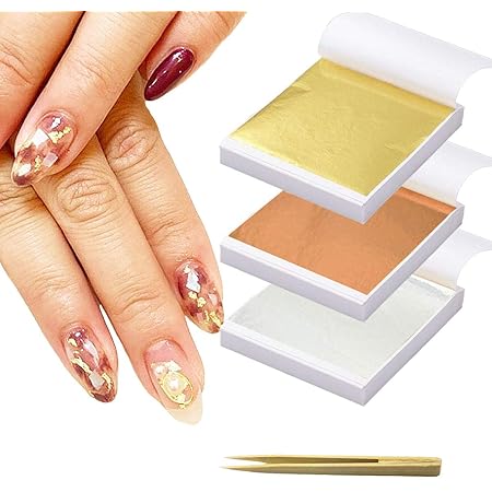Amazon たっぷり300枚 ピンセット付き Iikuru 金箔 フェイク シート ネイル 金箔シート ゴールド 模造 ヘアー ネイルアート 銀箔 銅箔 紙 300枚 セット Y784 ホビー用素材 通販