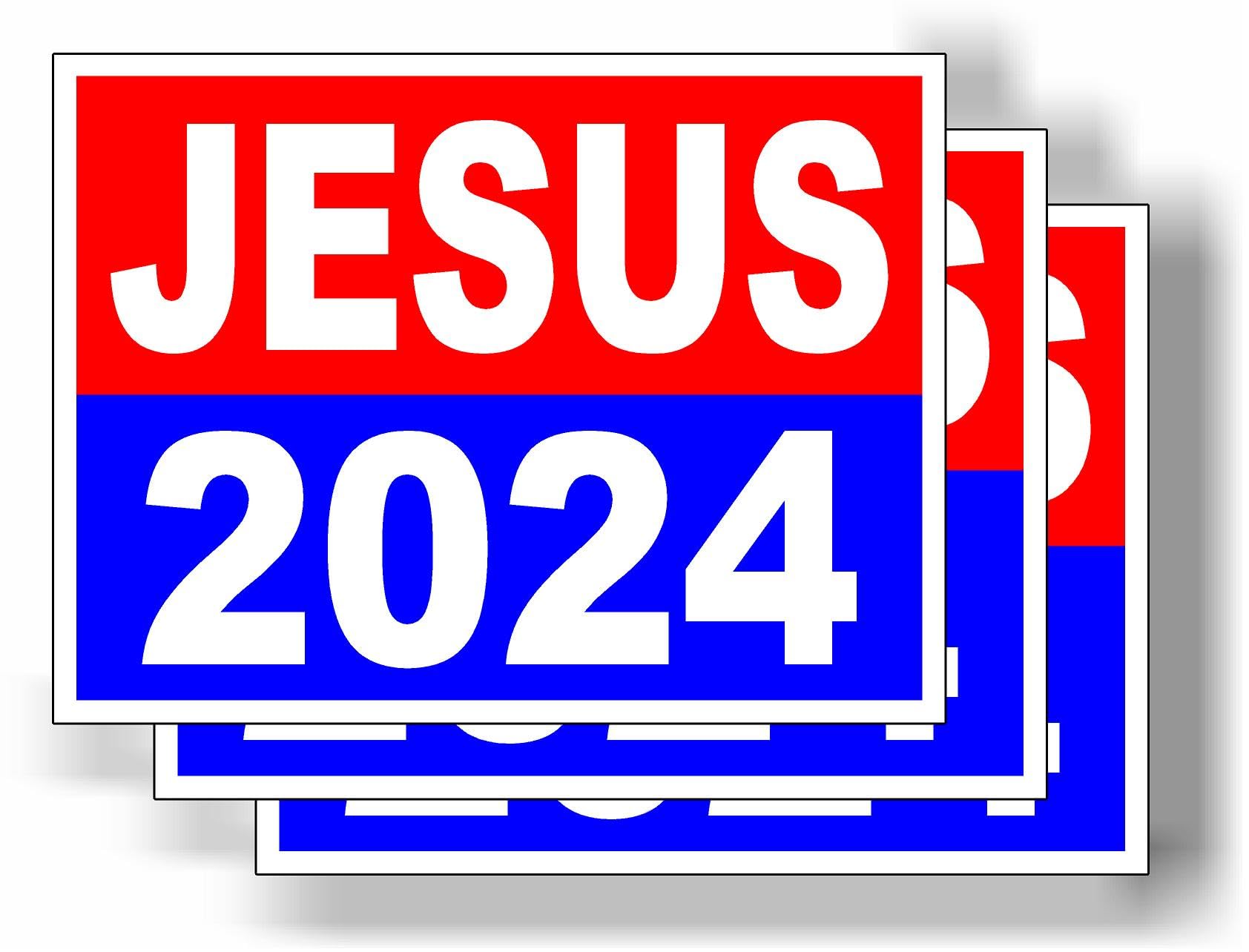 3 Pack Eco Jesus 2024 Bumper Magnet 4 in x 3 in