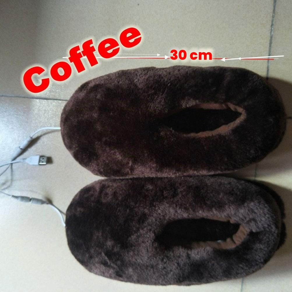 Pantuflas EléCtricas con CalefaccióN USB para Hombre Y Mujer Zapatillas TéRmicas Calentador De Pies USB con Forro De Felpa Y AlgodóN Polipropileno Regalo Invierno Negro 30X14X9 Cm