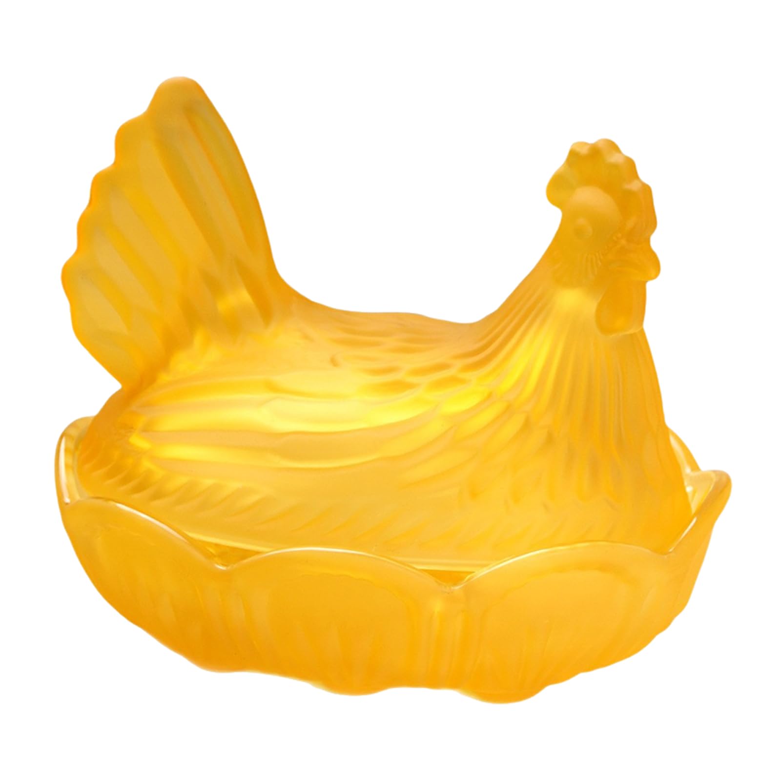 Covered Candy Bowl Glass Hen Shape, Farmhouse Nest Bowl Decor for Snacks Keys Jewelry and Tabletop Display At Home Covered Candy Container Chicken Shaped Serving Treat Holder Nesting Tabletop Ornament