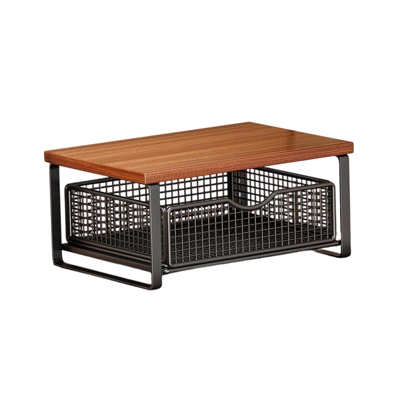 Stampante Scaffale Porta Stampante Mensola Organizer Desktop Cassetto Robusto in Legno E Metallo Design Stabile Funzione Versatile Adatto per Camera, Style D