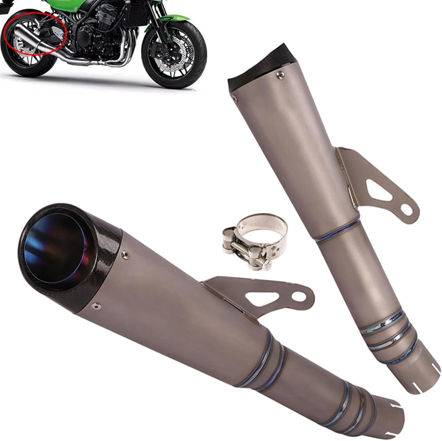 カワサキ Z900RS用スリップオンオートバイの排気システム修正された