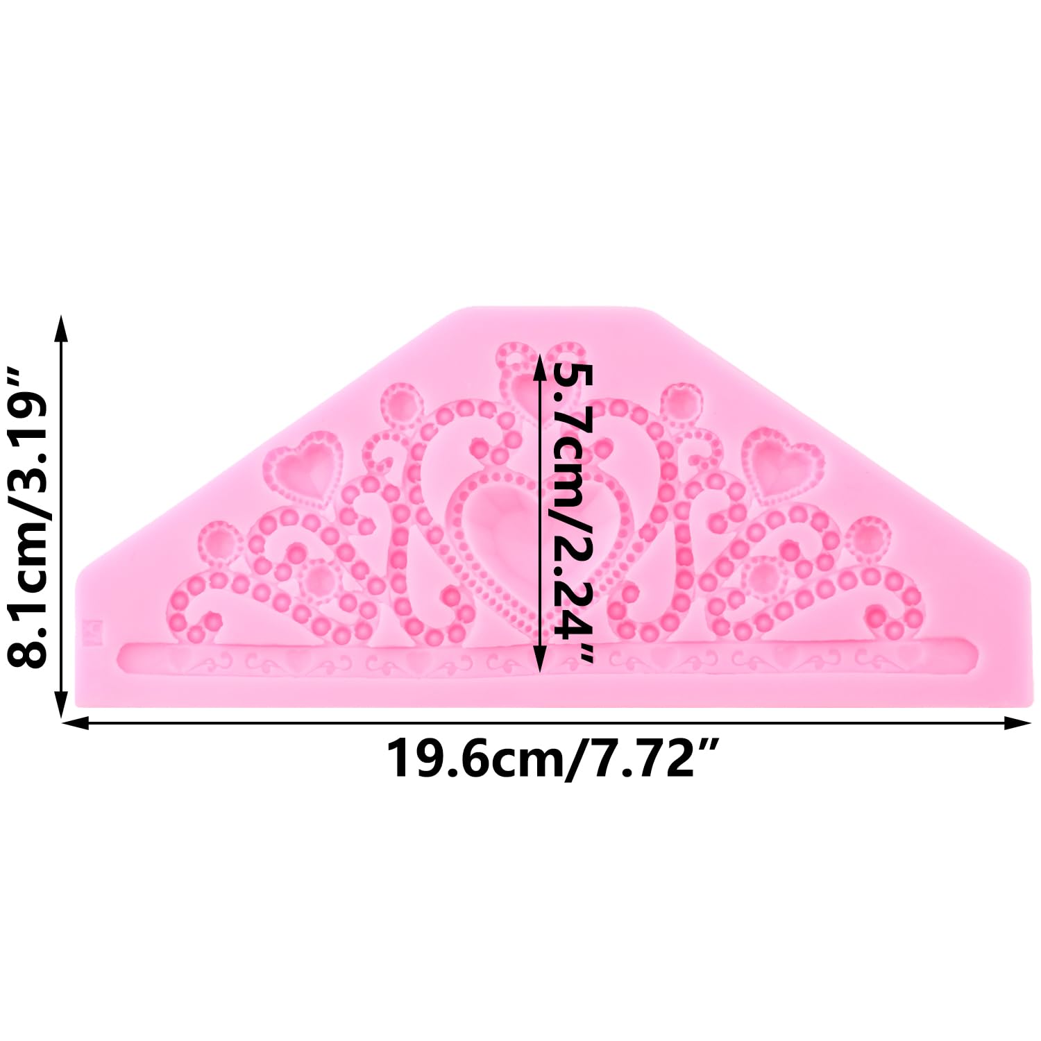 YIHUOMOLDS Crown Cake Fondant Mold Crown Cake Topper Mold Filigree Tiara Princess Crown Silicone Molds For Sugar Cake Decorating Cupcake Topper Gum Paste Polymer Clay - Image 2