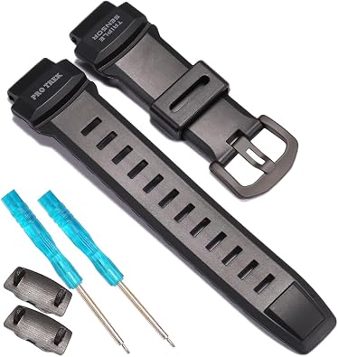 Soft Rubber Strap Replacement for Casio Protrek PRG260 PRG250 PRG550 PRW2500 PRW3500 Mens Waterproof Sport Resin Strap 18mm Watch Accessories