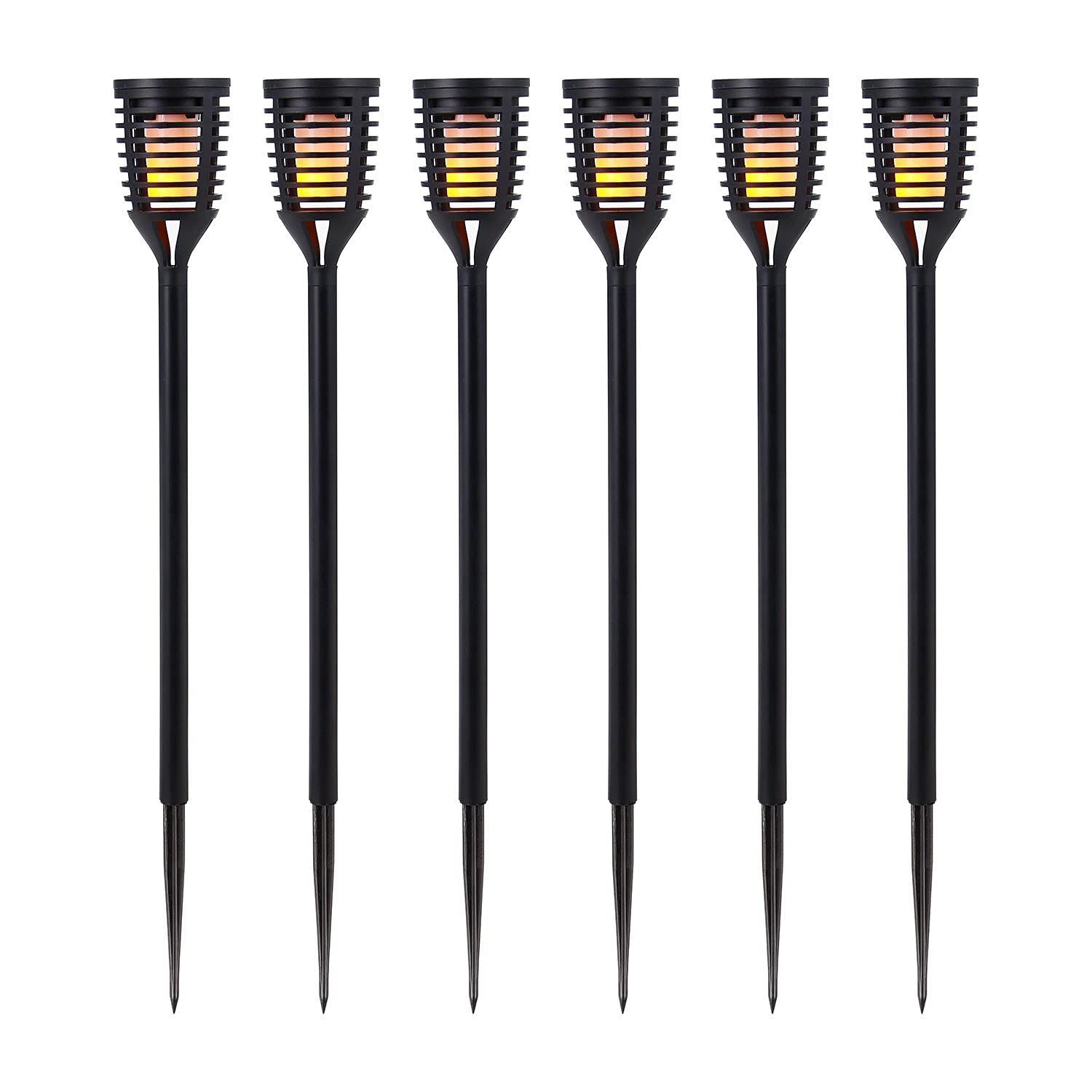 Taylor & Brown 6 Pack Solar Lights Outdoor Pathway, Mini Solar Powered Outdoor Garden Path Torch Stake Lights for Landscape Patio Walkway Yard Driveway