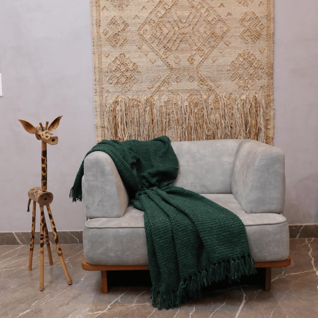 LUSHLYF Air Superiority Cozy Haven Premium Chenille Solid Sofa/Couch -Throw/Cover 50Inch X 60Inch | Sofa Blanket Cover 127Cmx152Cmx1.2Cm, Olive Green, 500 Tc (B0CWRXZVNL) Amazon Price History, Amazon Price Tracker