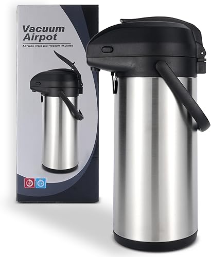 Miniatura 9 de Heritage66 Jarra térmica avanzada de café, frasco aislado al vacío de triple pared, termo que mantiene las bebidas calientes durante 12 horas, 24