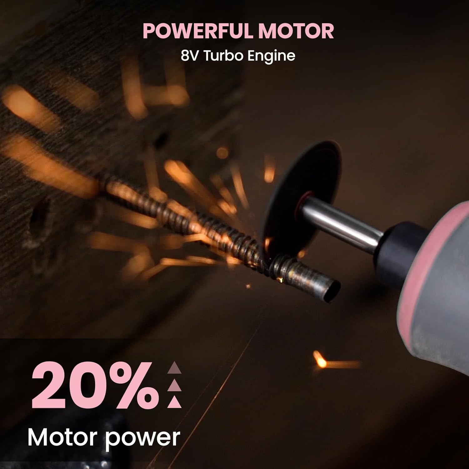 Cordless Rotary Tool 8V, 5 Variable Speed, 5000-30000RPM, 2.0Ah Battery, 25 Upgraded Accessories, Rotary Tool Kit for Sanding, Engraving, Polishing, Cutting, Drilling, Crafts and Pet Nails
