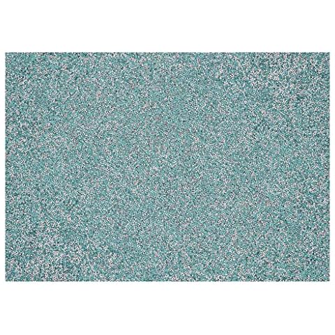 Luminous Rectangle Placemat, Sparkling Rhinestones, Heat Resistant, Non-Slip Back, for Striking Dining Table Settings, Events, Weddings, Aqua, 13x18, Sold Individually Cover
