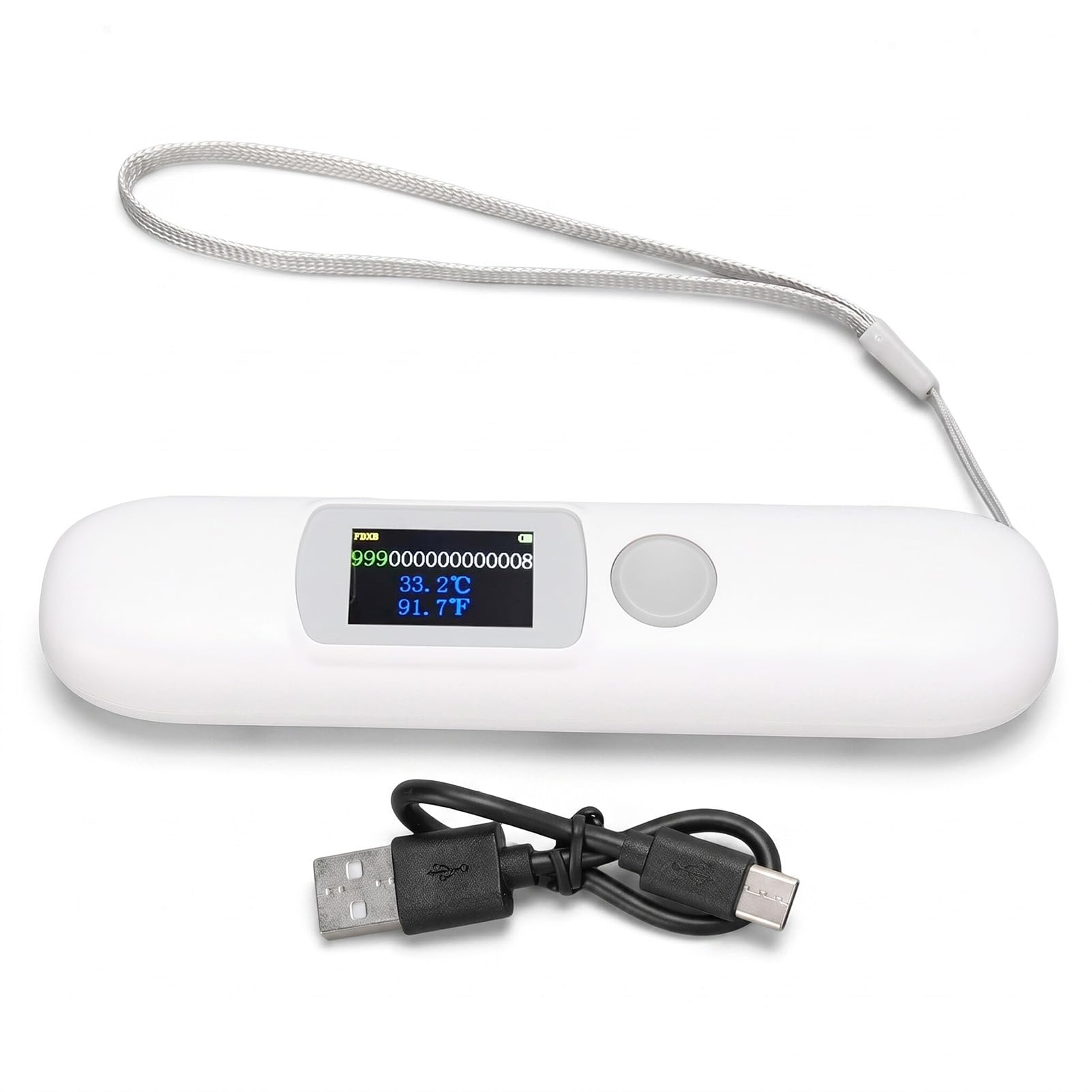 PET-Mikrochip-Scanner, Animal-Tag-Leser mit 1,14 "Farbbildschirm und Temperaturüberwachung, FDX-B für Haustiere kompatibel