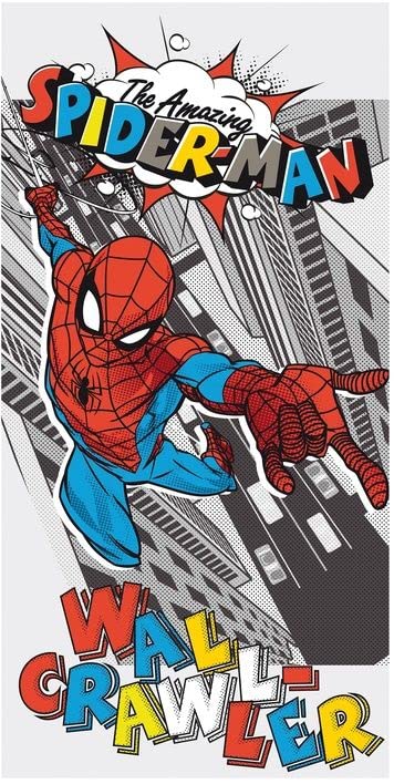 Spiderman Towel Kids Quick Dry Bath Beach Swimming Towel Made of 100% Cotton, White, 140 x 70 CM