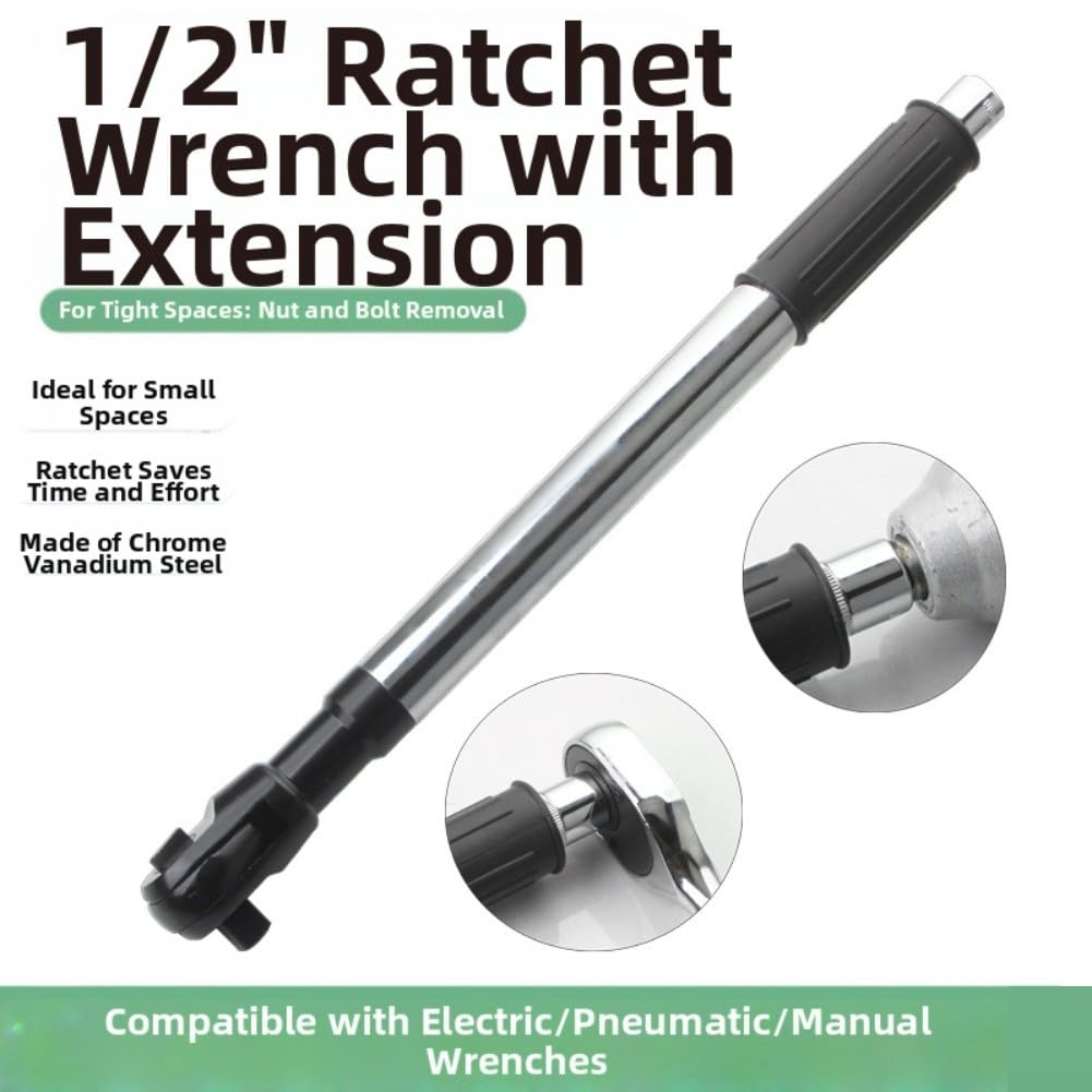 Clé à cliquet électrique 1/2", clé d'extension automatique manuelle 2 en 1, outil multifonction sans fil