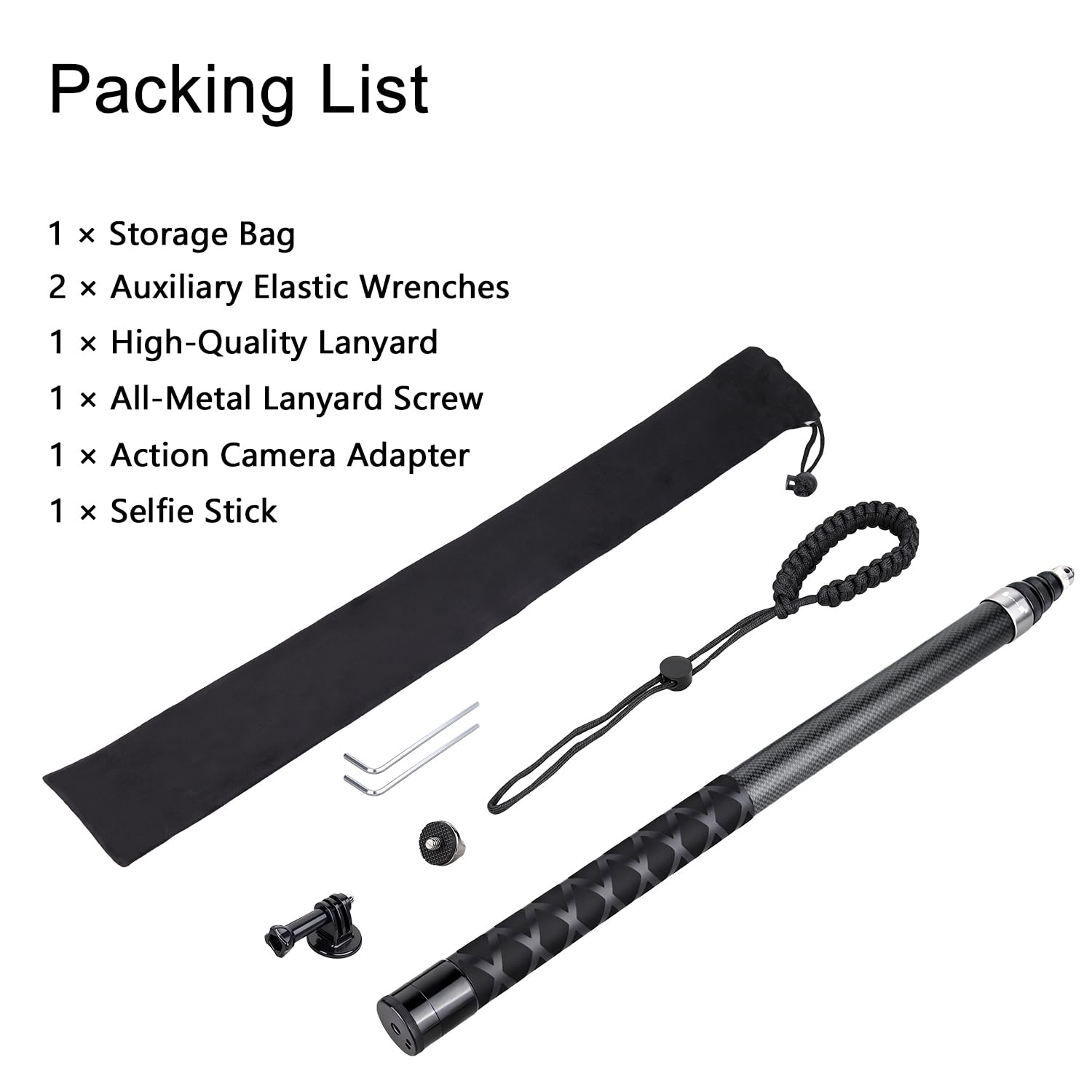 ARTCISE Bastone per selfie lungo in fibra di carbonio, 300 cm, asta di estensione per selfie monopiede per GoPro Hero per DJI Osmo Action per Osmo Pocket per Insta360 per fotocamera