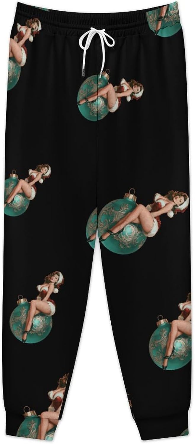 Christmas Pin-Up Woman Men Pants Lightweight Sweatpants Joggers Pant 4XL