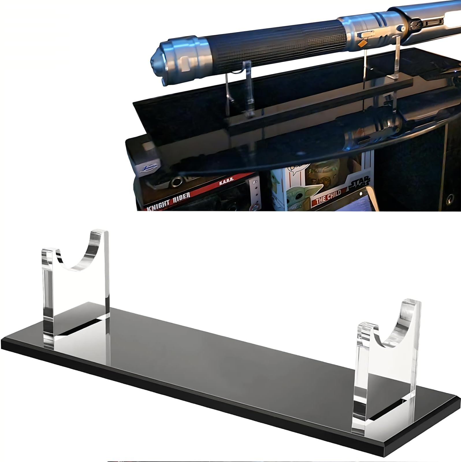 WANLIAN Lightsaber rack, sword rack, acrylic lightsaber rack, sword rack, decorative sword rack (Black)