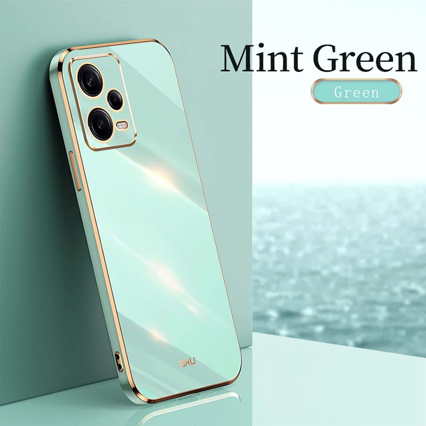 BORYA Cover per Xiaomi POCO X5 5G/Xiaomi Redmi Note 12 5G, Ultra Sottile Antiurto Morbida Silicone TPU Bumper Custodia, Elegante Placcatura Phnom Penh Lusso Leggero Anticaduta Case, Verde