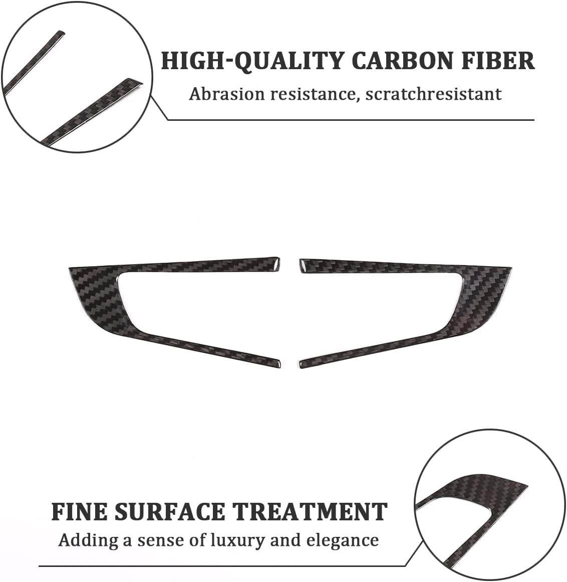 TOYCIDFG Steering Wheel Cover Trim Compatible with Alfa Romeo Giulia 2017 2018 2019 Carbon Fiber Interior Decoration Accessories