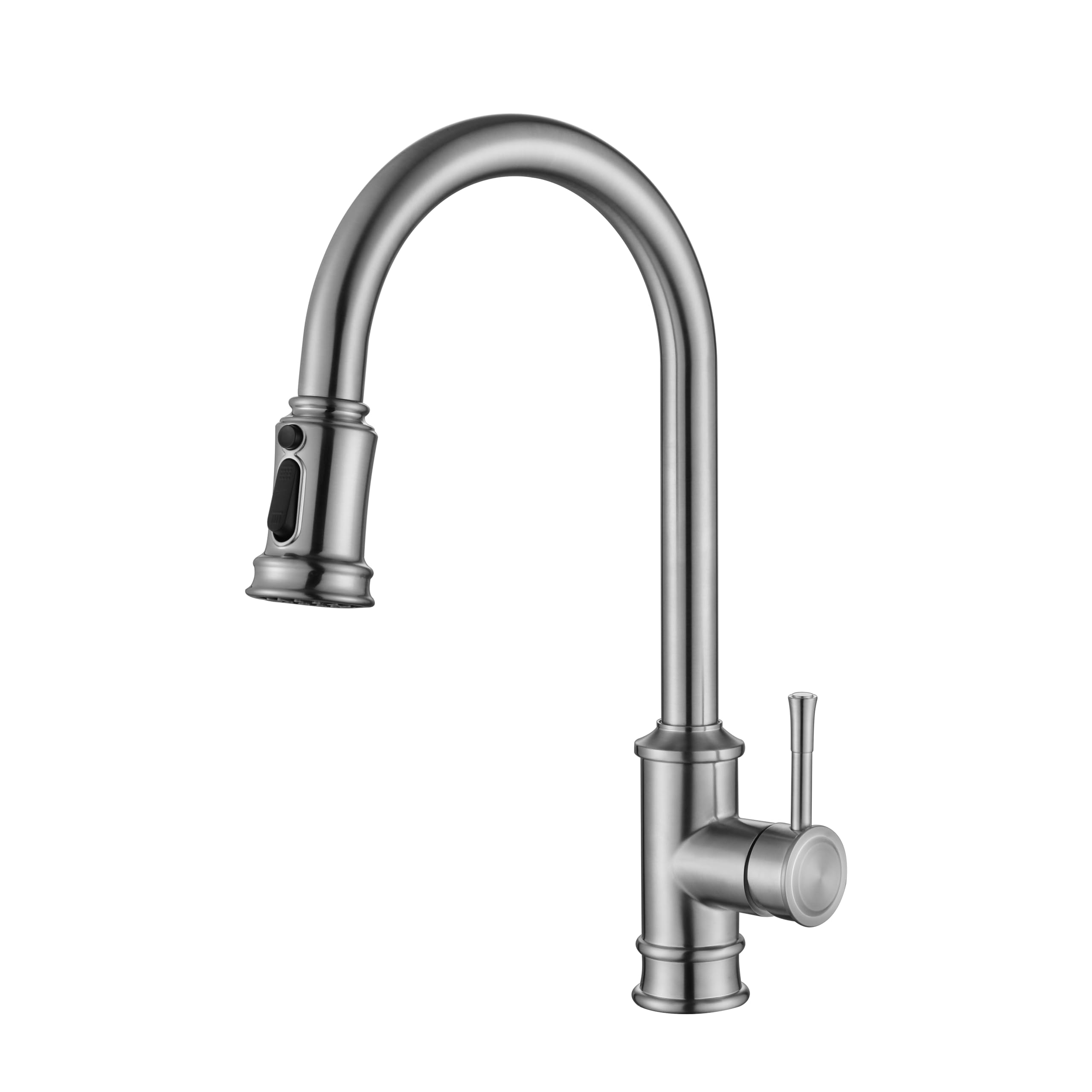 Wasserhahn Küche Vintage Brause Ausziehbar, Küchenarmatur mit 3 Strahlarten | Wasserhahn Armatur Küche LakeBayMZC Spültischarmatur 360° Drehung, 304 Edelstahl Gebürstet für Modernen Küchen Bad und Bar