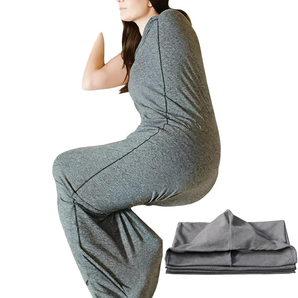 Sacco nanna a compressione per adulti – Coperta indossabile ultraleggera per alleviare stress e ansia, sacco nanna in tessuto elasticizzato e traspirante