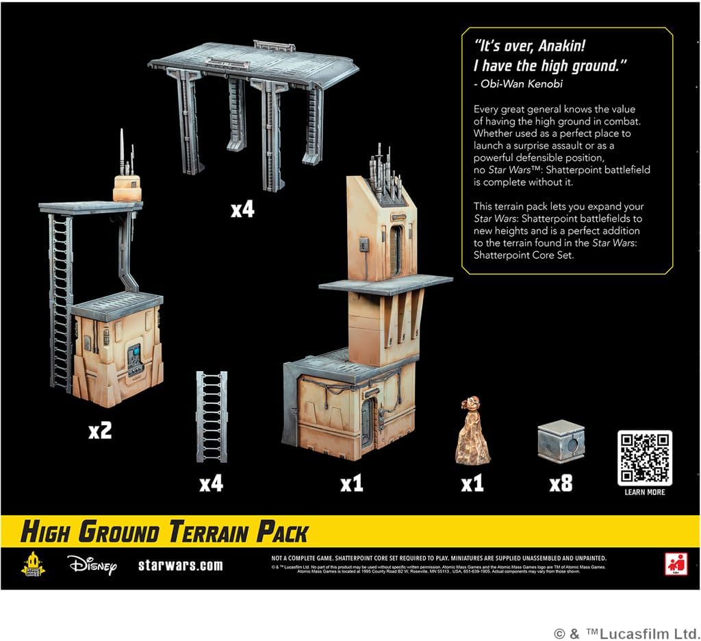 Star Wars Shatterpoint High Ground TERRAIN PACK - Elevate Your Battles with Iconic Terrain! Tabletop Miniatures Game, Ages 14+, 2 Players, 90 Minute Playtime, Made by Atomic Mass Games