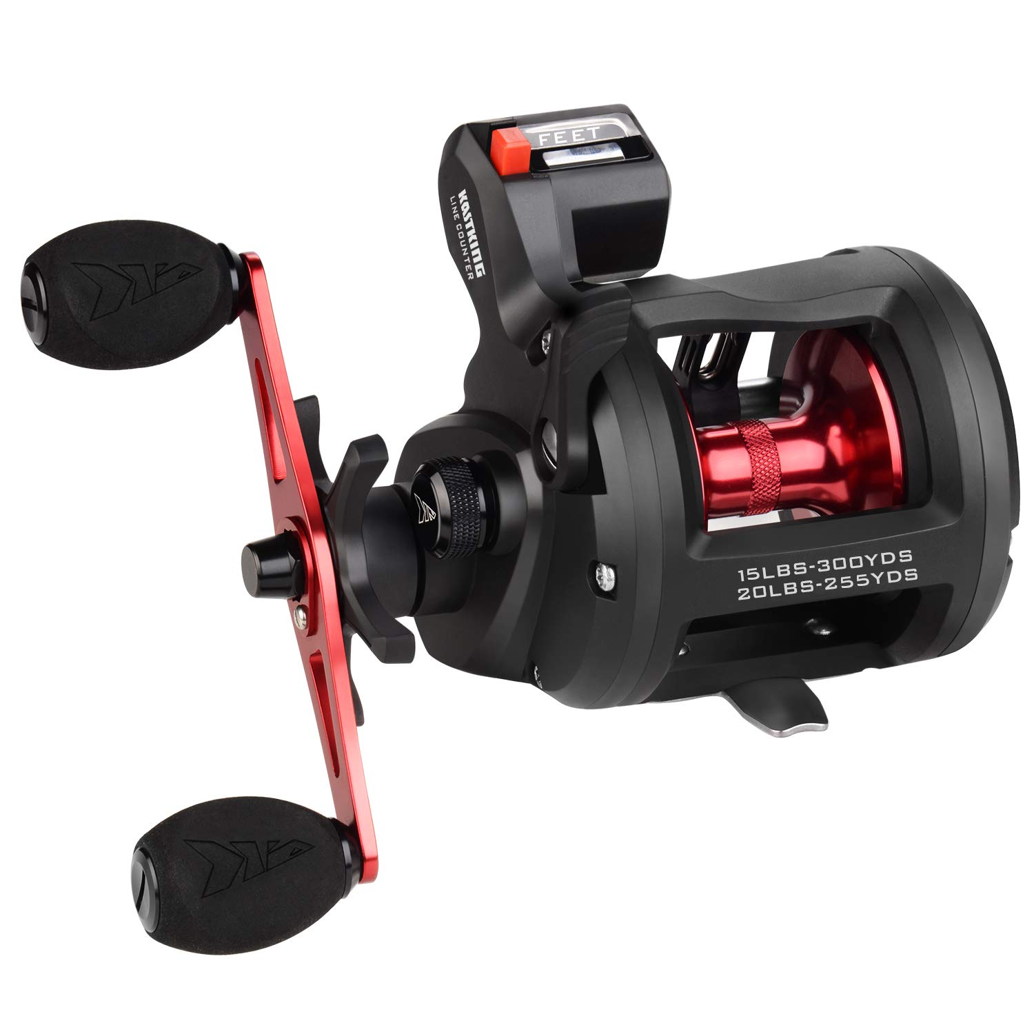 Buy KastKing ReKon Line Counter Trolling Fishing Reel, Graphite Body