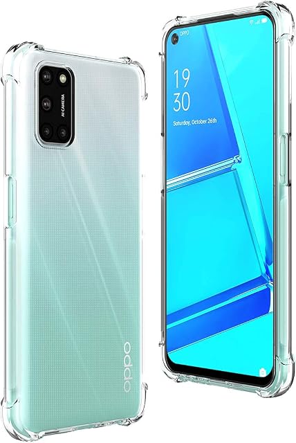 FUNMAX+ for Oppo A72 / A52 Case, Crystal Clear Cover Bumper with Reinforced Corners Ultra Fit Anti-Scratch Shockproof TPU Phone Case for Oppo A72 / A52 (Transparent)