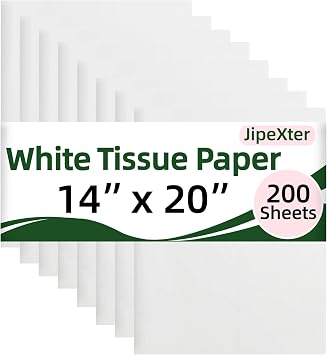 200 Sheets White Tissue Paper 14 x 20 Inches, Tissue Paper for Gift Bags, Wrapping Tissue Paper Bulk for Art, DIY Crafts, Packaging, Storage, Weddings, Birthday, Valentines Day, Baby Shower