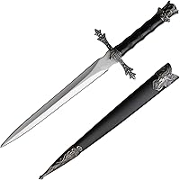 Vista 10 de MASTER USA Mini espada corta medieval, hoja de acero inoxidable con mango de metal fundido, vaina de madera - Fantasía, coleccionable