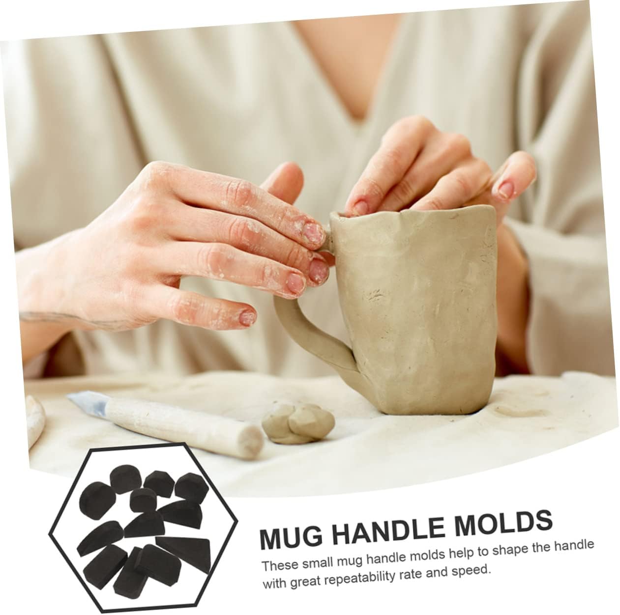 24pcs EVA Mug Handle Molds for DIY Clay Cup Making Tools