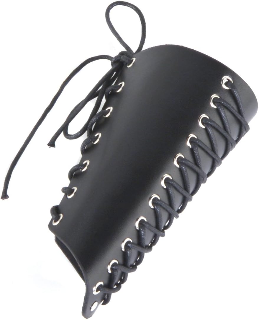HZMAN 2 Pack Unisex Faux Back Leather Gauntlet Wristband Wide Bracer Arm Armor Cuff (Black 2Pcs) : Clothing, Shoes & Jewelry