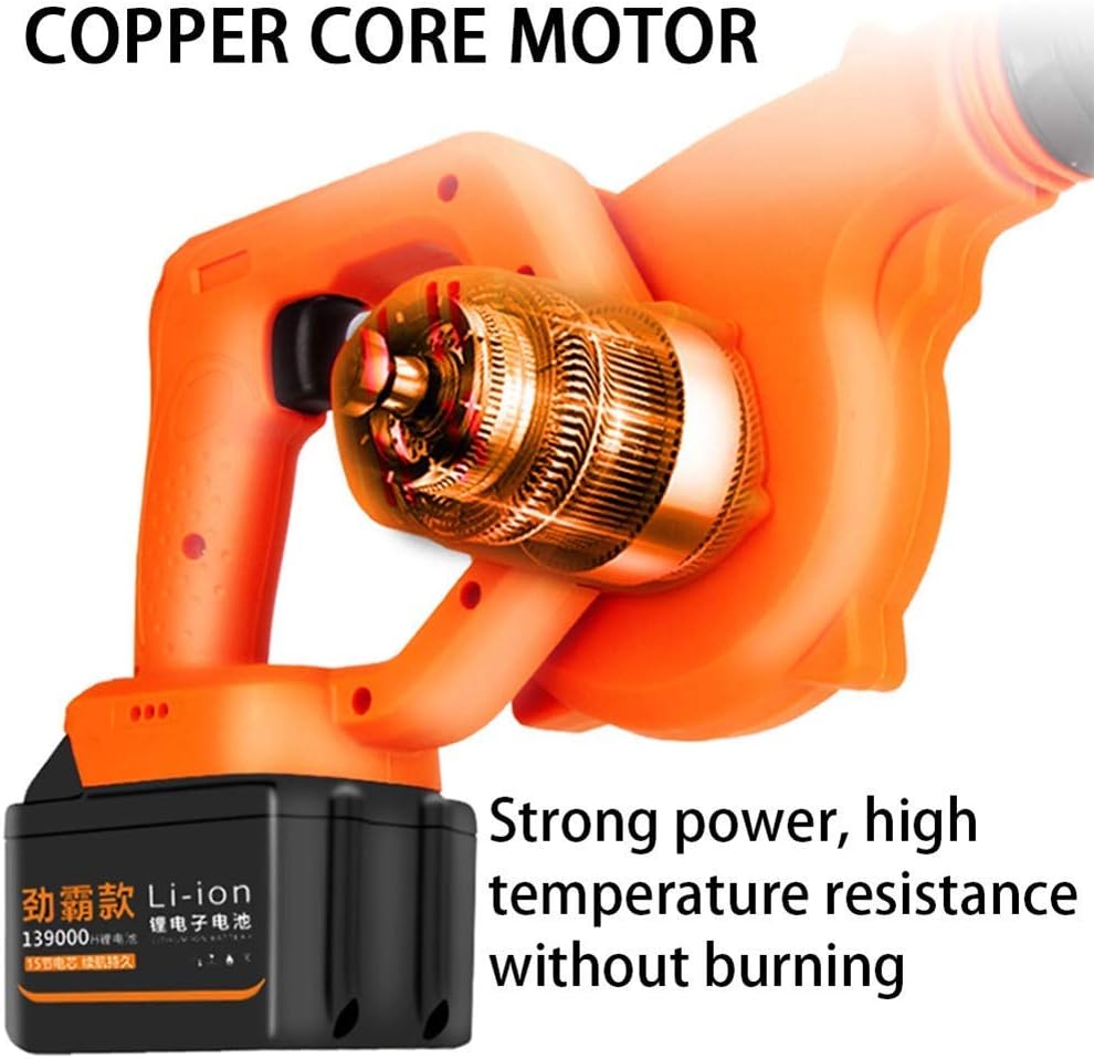 Convenient 2-in-1 Garden Blower, Cordless Leaf Blower and Vacuum Cleaner Used to Clean Pet Hair, Cars, Furniture, Workshops, Various Corners, Etc (Color : Battery2, Size : 119000) TDF (Battery*2 9900