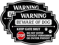 Vista 7 de GicnKeuz Letrero de No Trespasar Perro en las Instalaciones, 12"×8" Letreros de Cuidado con el Perro para Valla, No Entre Letrero de Aluminio