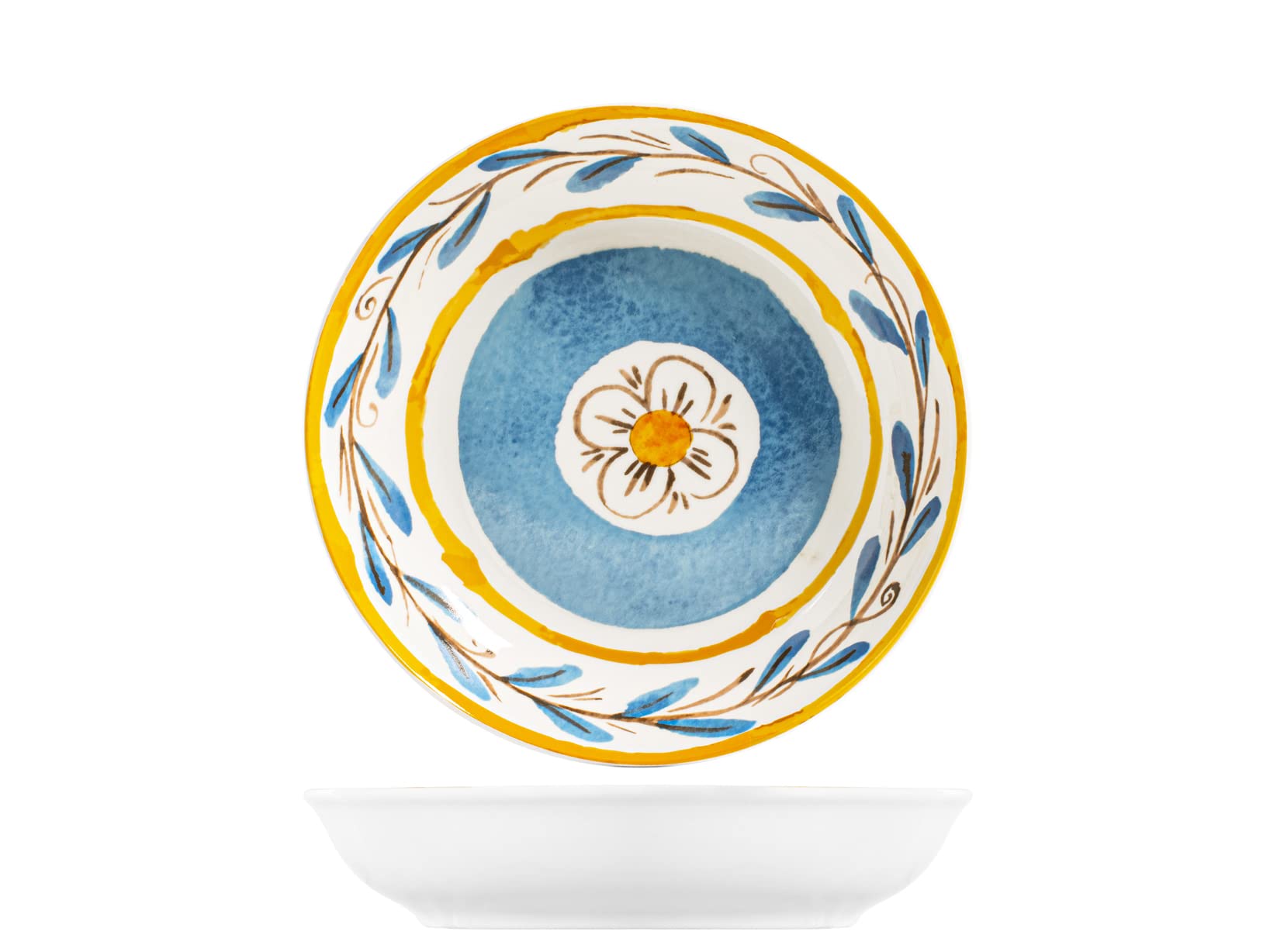 ROYAL NORFOLK Tropea Set of 12 Piatti Fondi in Porcellana 21 cm, Colour, Tavola Estiva