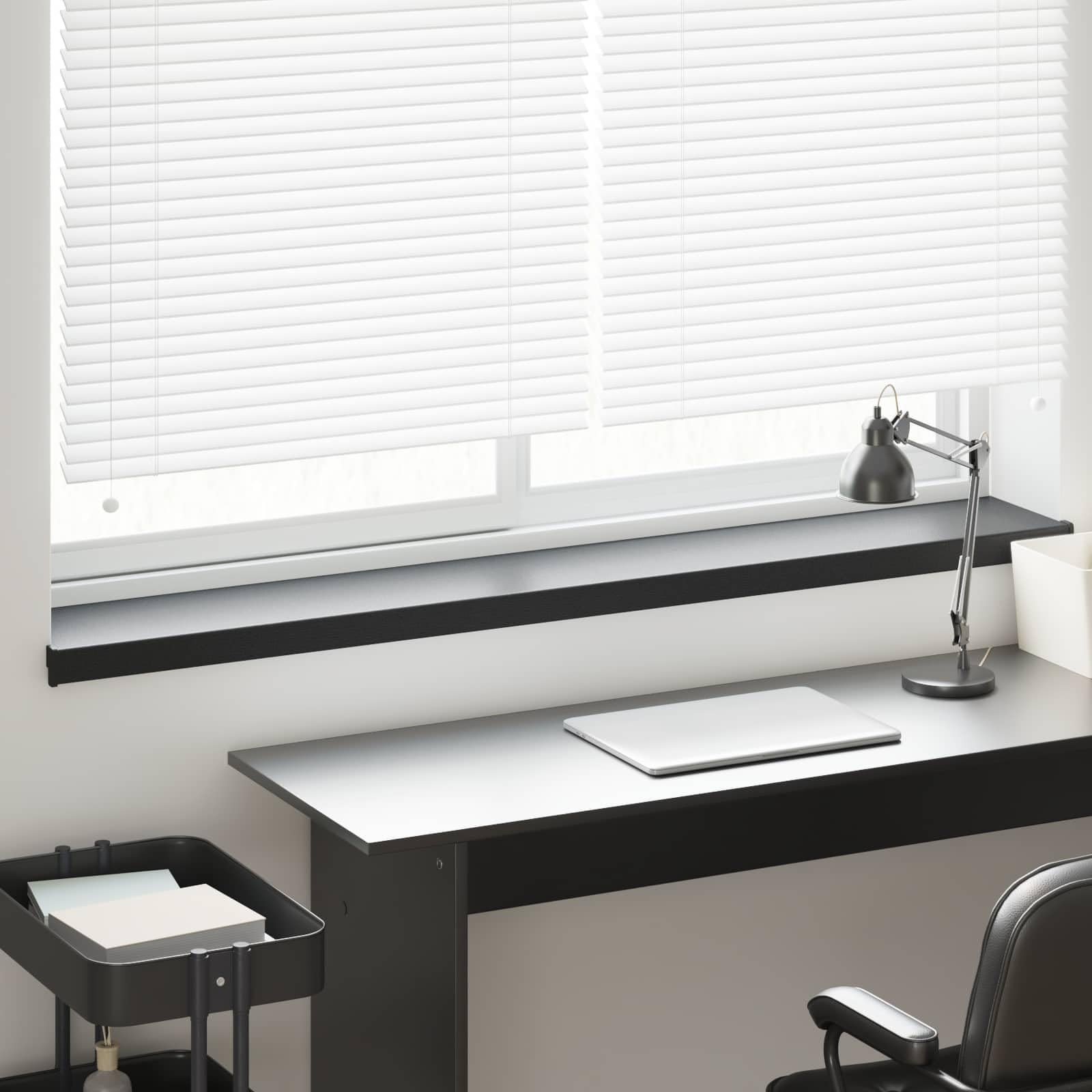 davanzale in PVC nero con venature del legno, 120 x 25 x 4,5 cm, moderno davanzale per finestre per interni ed esterni, facile da pulire e resistente all'umidità