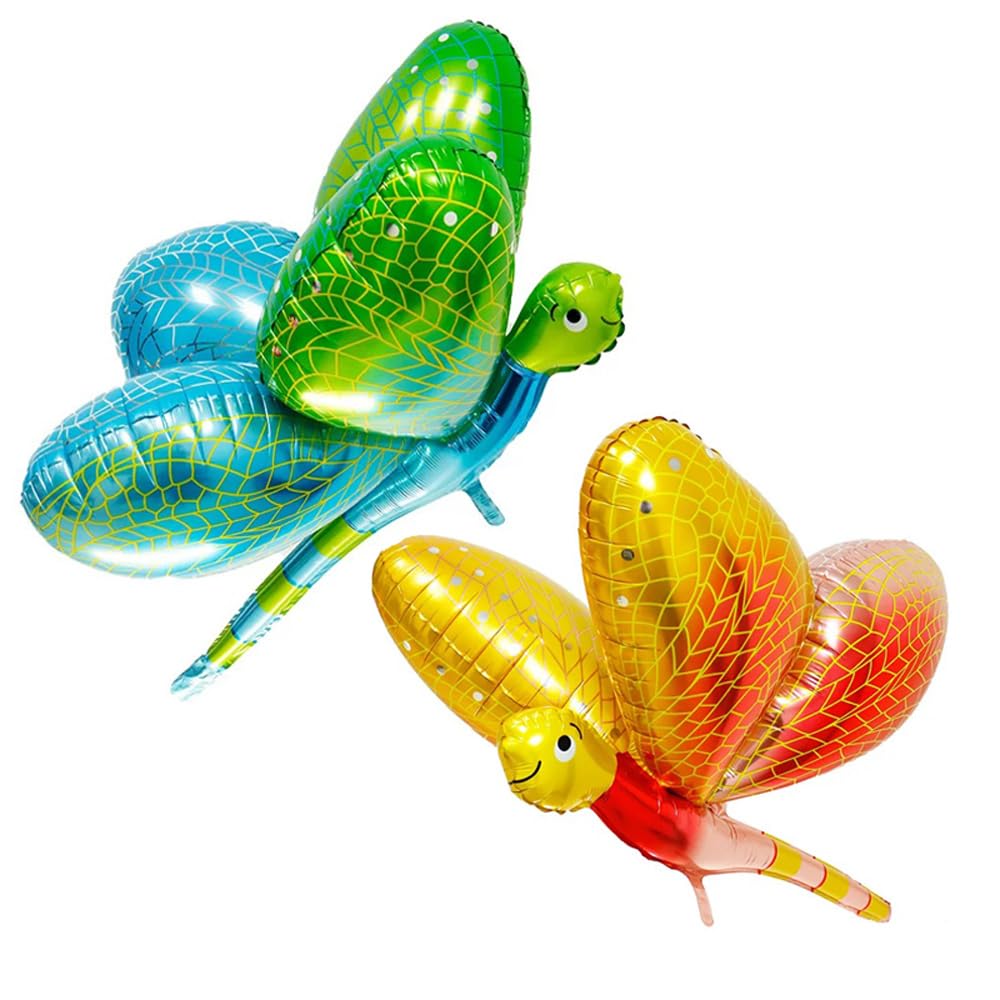 Vtoviwa Dragonfly Balloons Green Gold, Balloon Dragonfly 2PCS, Girl'S Room Balloon Party Decoration Balloon Party Decoration Birthday Decoration Photo Dreamy Color Material: Foil — image 1