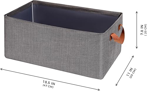 Miniatura 2 de Paquete de 4 cestas de almacenamiento plegables extra grandes con marco de metal, contenedores de tela grandes resistentes con asas, cesta