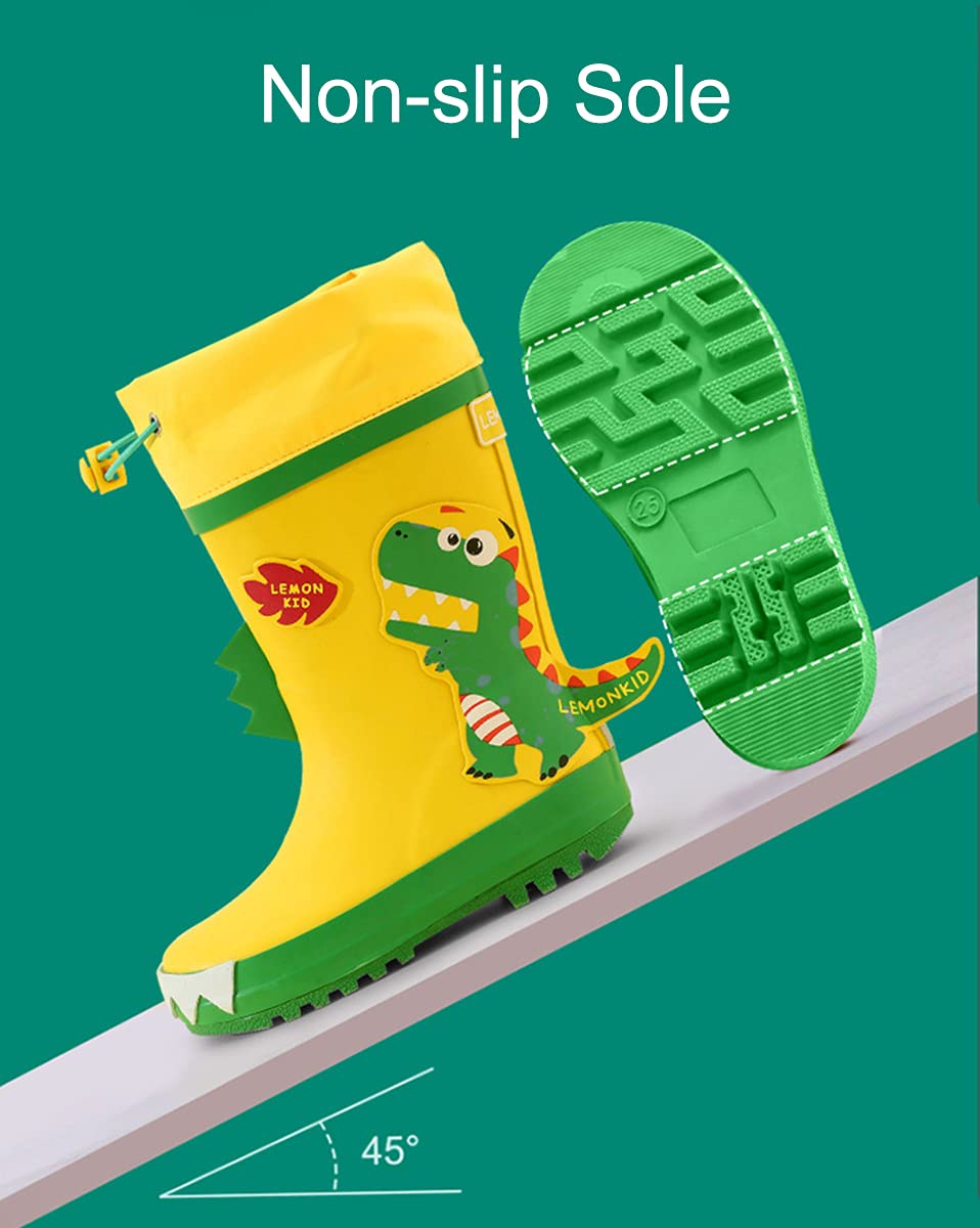 Botas de Agua Niña Niño Estampado de Unicornio Dinosaurio Conejito Tiburón Impermeables Zapatos de Lluvia con Cordones